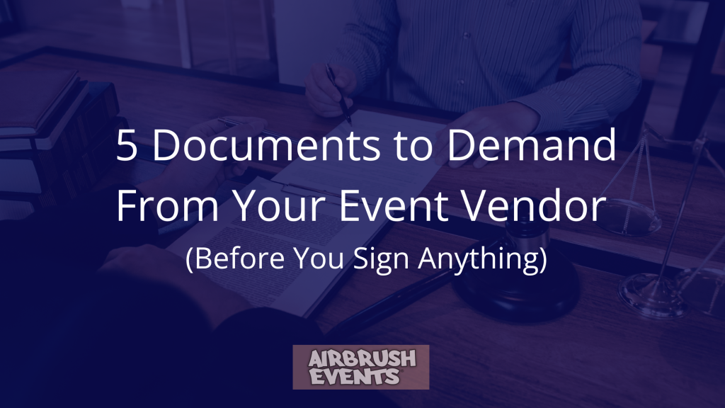 Learn 5 important documents you should ask for from an event vendor when planning.